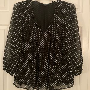 Tommy Hilfiger Pintuck Polka Dot Blouse